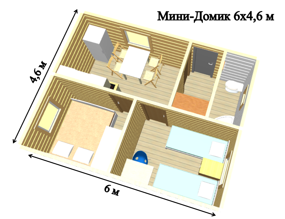 Мини дом 4 на 6 проект