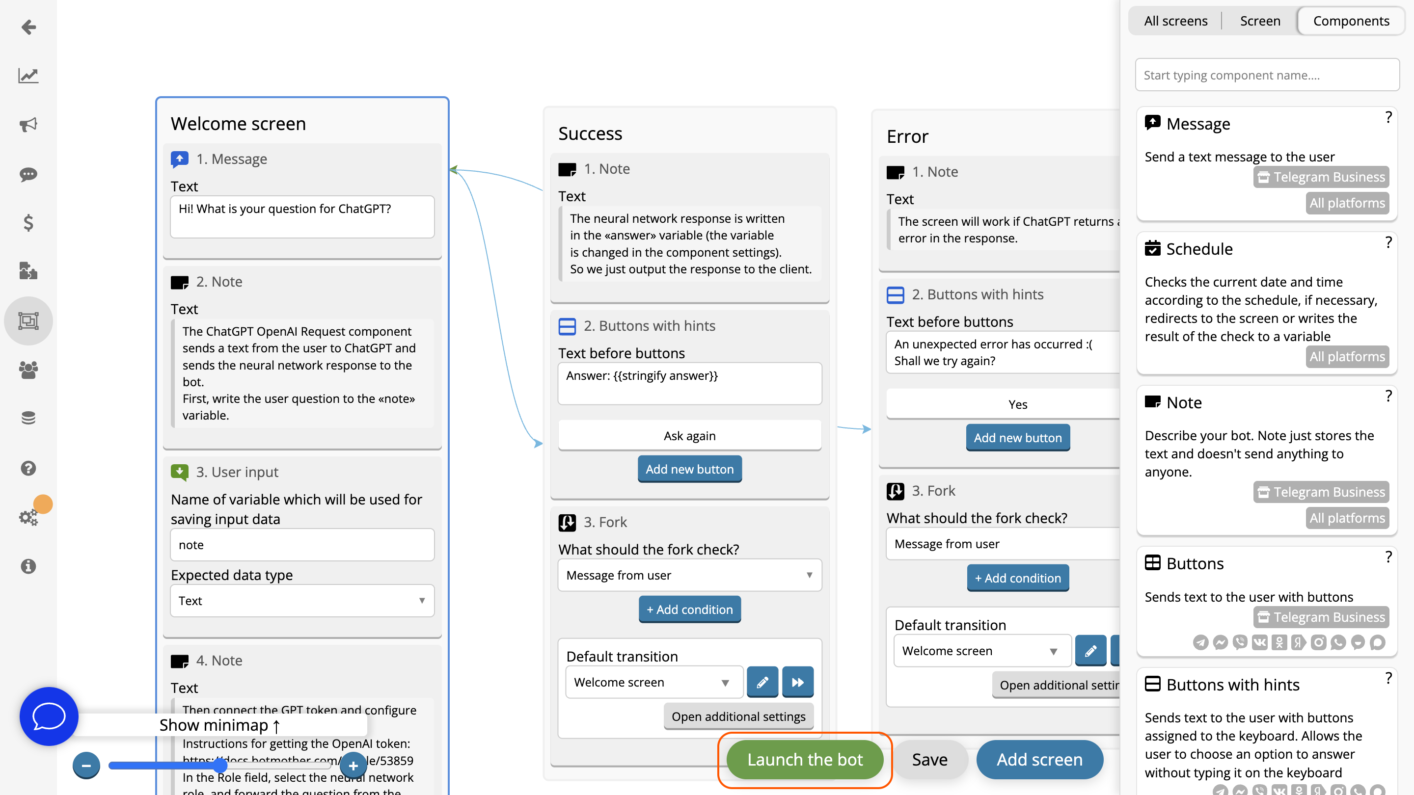 ChatGPT Integration Chatbot Template | AI-Powered Conversations | Botmother