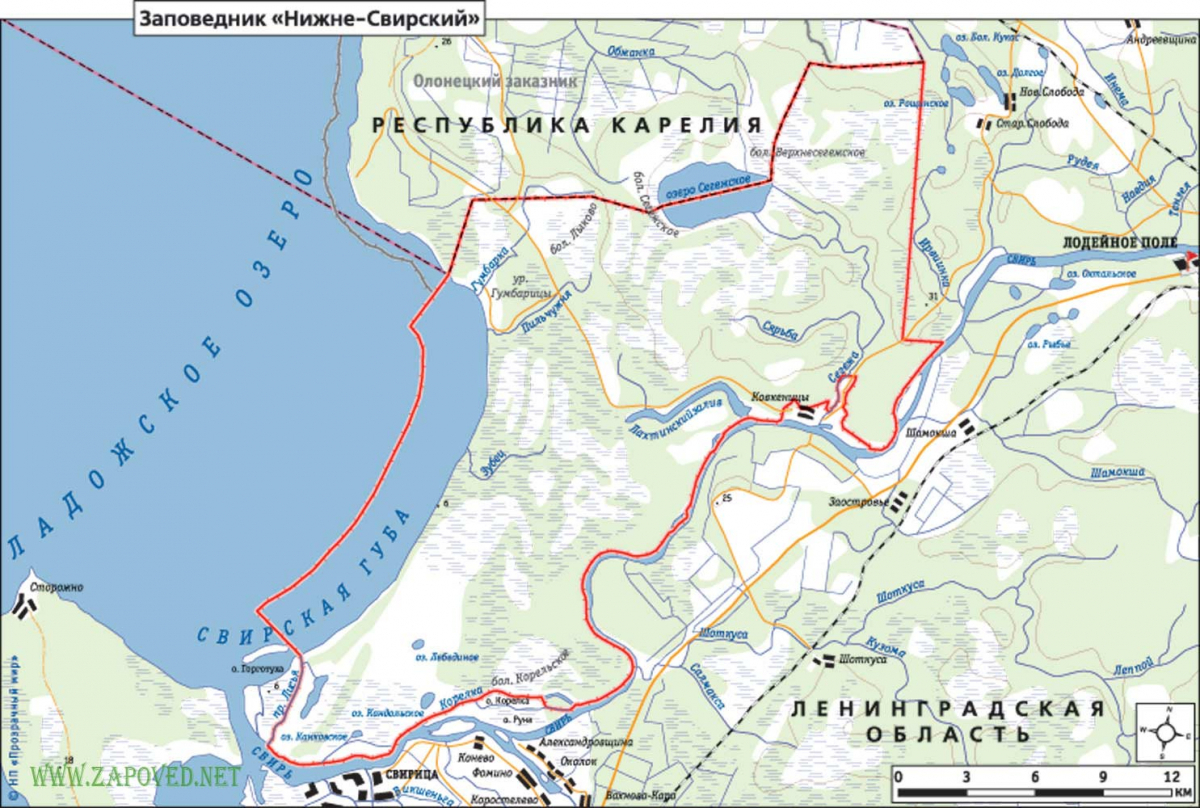 Карта заповедных зон ленинградской области