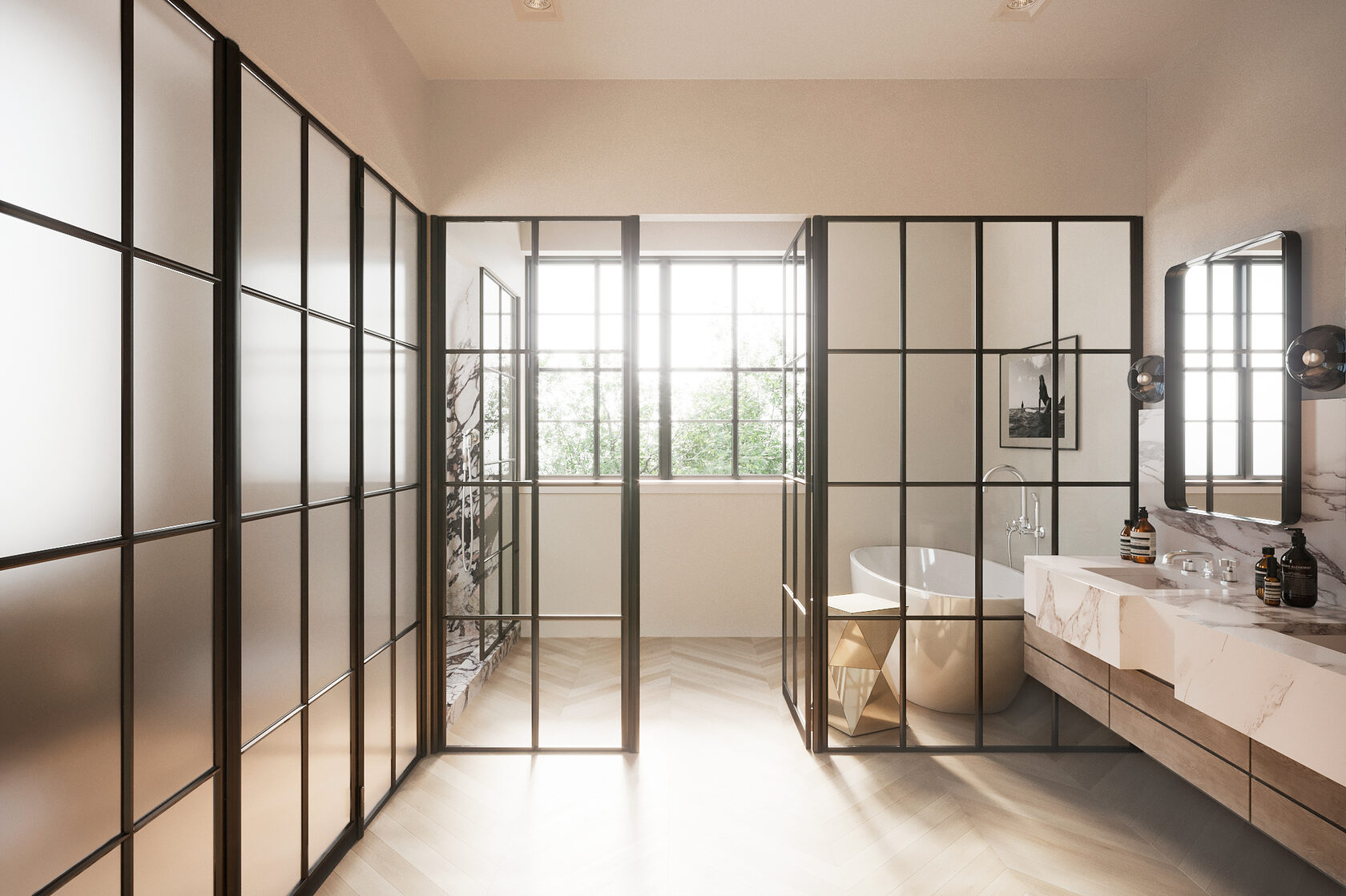 Интерьерная визуализация ванной комнаты