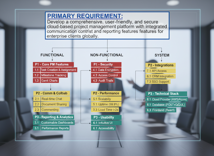 Proposal scores on sticky notes suck to conference room glass