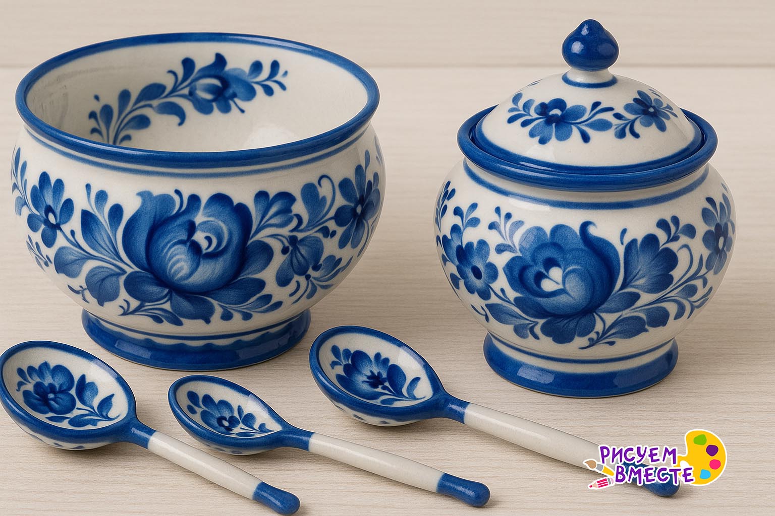 Пример декоративно-прикладного искусства гжель