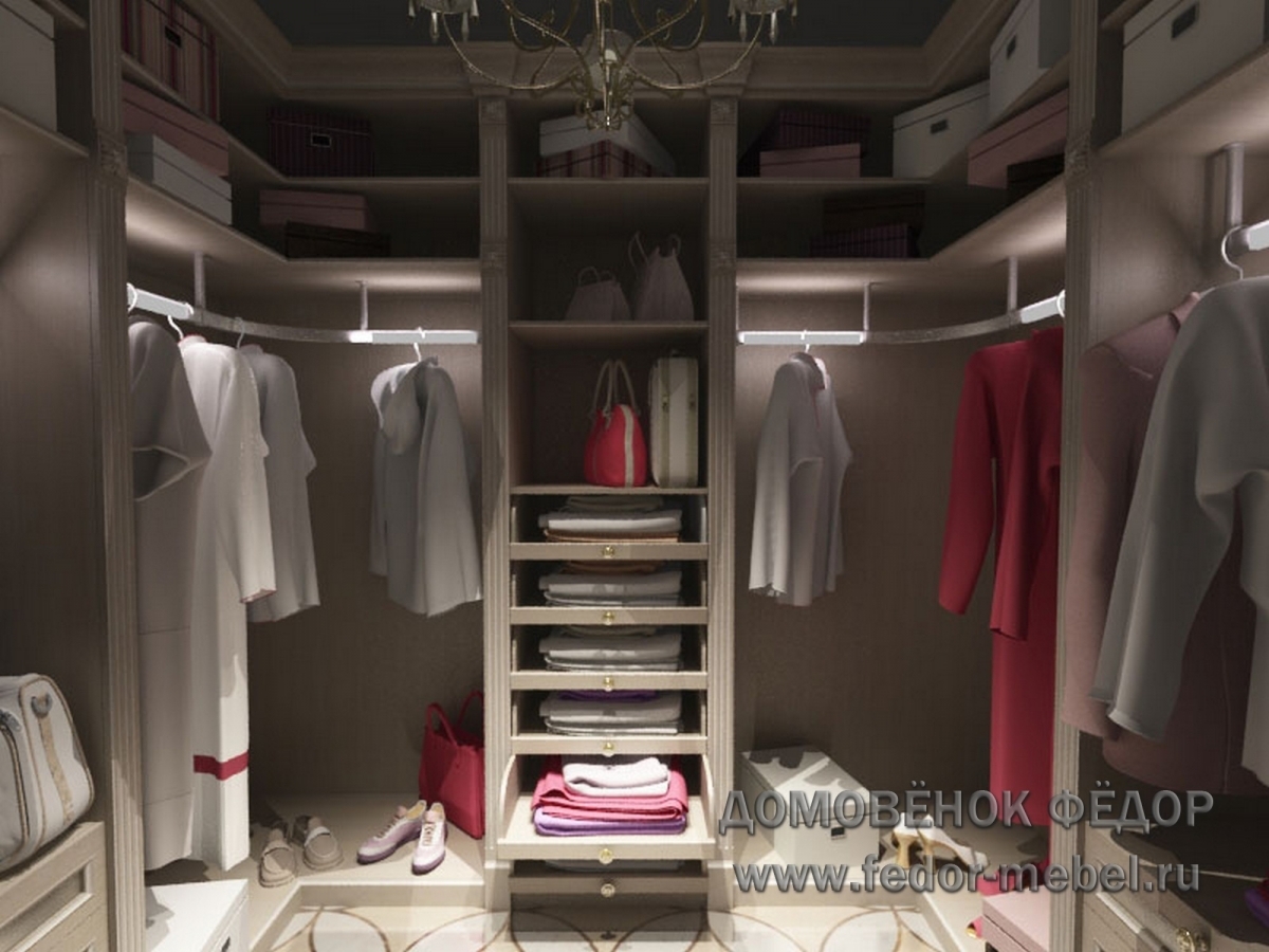 примеры планировки гардеробных комнат