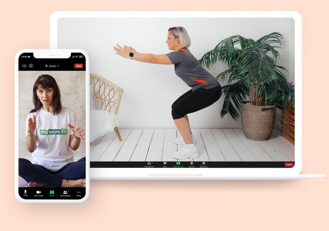 man doing online strength workout