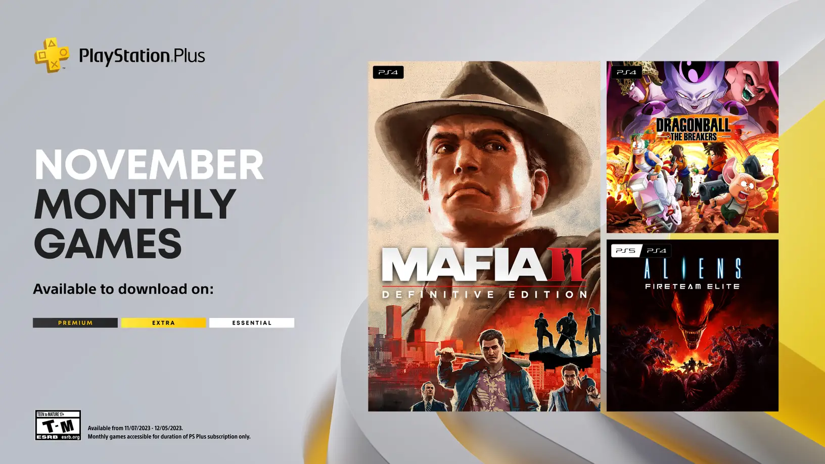 Игры PlayStation Plus на ноябрь - Mafia II: Definitive Edition, Dragon  Ball: The Breakers, Aliens Fireteam Elite.