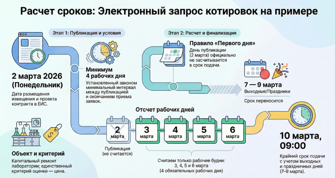 Схема сроков запроса котировок