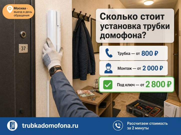 Сколько стоит установка трубки домофона Разбираем стоимость под ключ