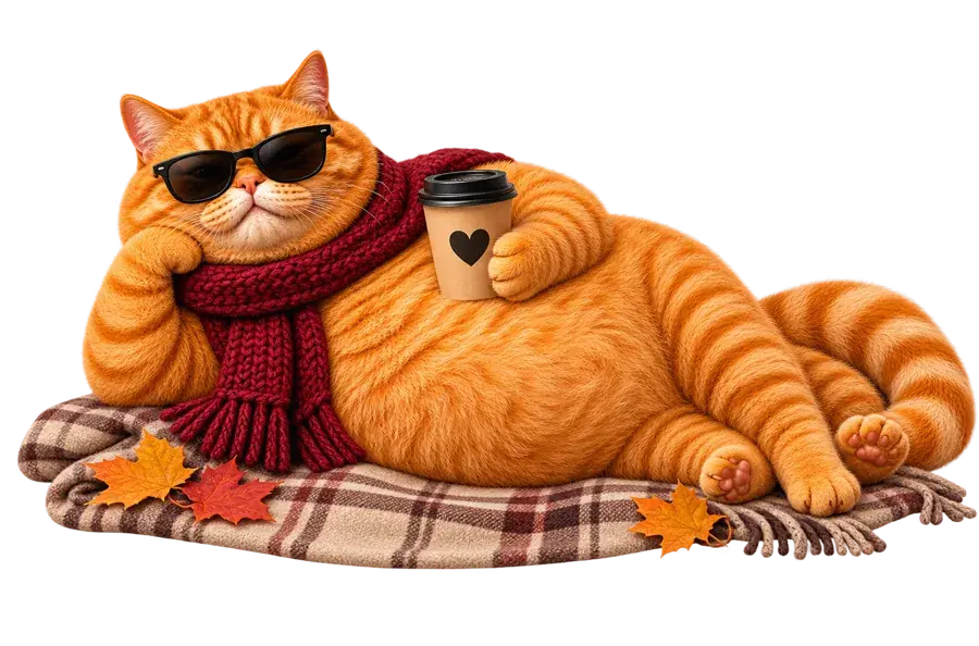 Рыжий кот отдыхает на пледе