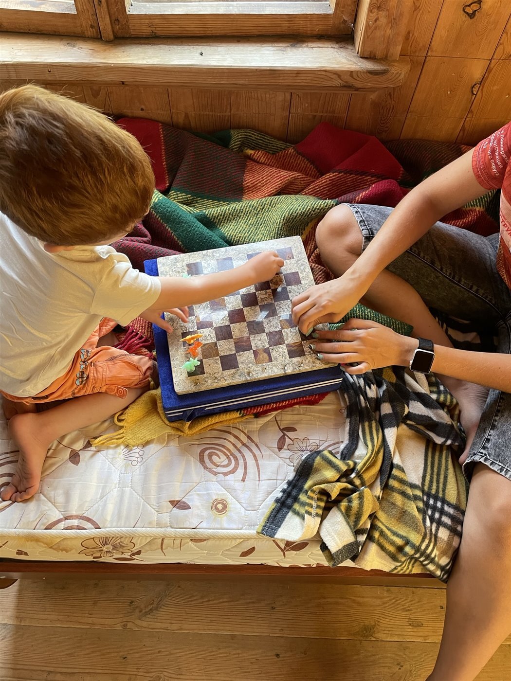 Two players sharing a chess game