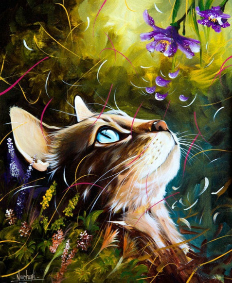 Кот в саду