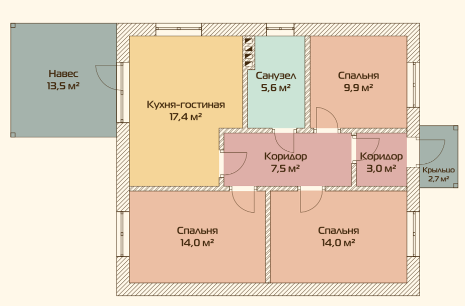 Планировка дома Уютный 60