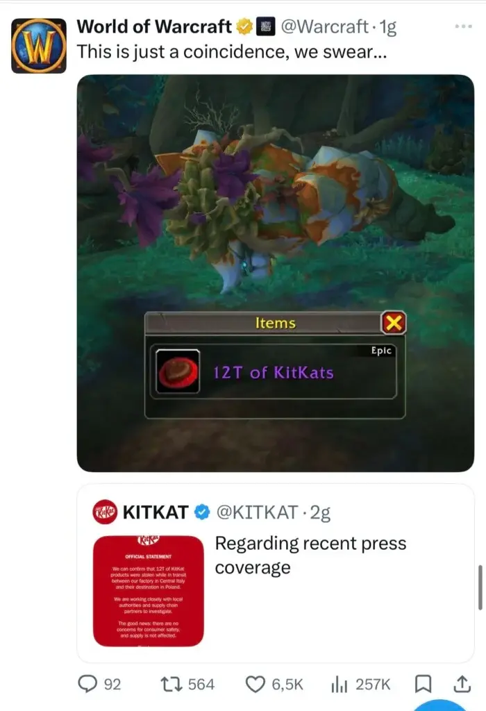 warcraft kitkat meme