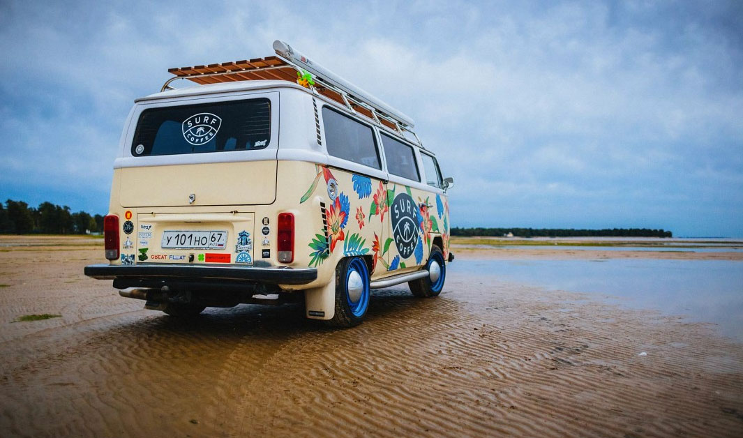 Orange VW t2 vanlife