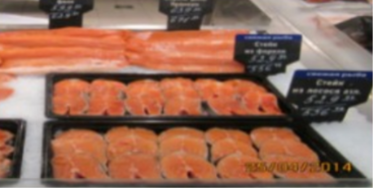 Ценник со стикером «дата-время» на продукции