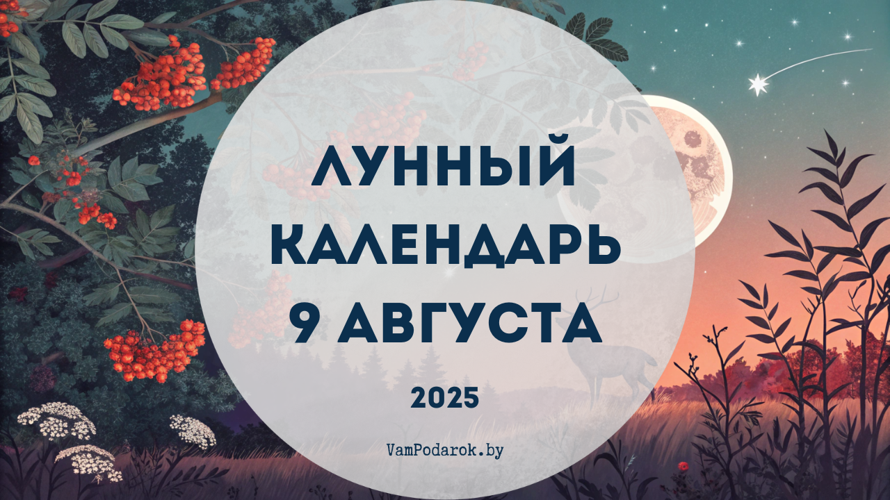 Лунный календарь на 9 августа 2025 года