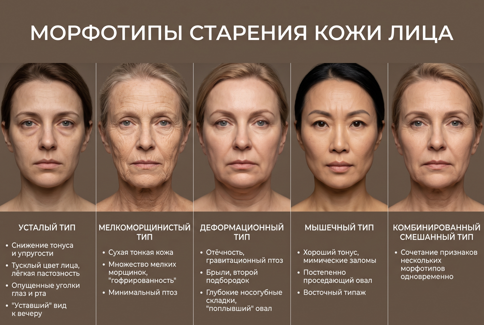 Типы старения кожи лица