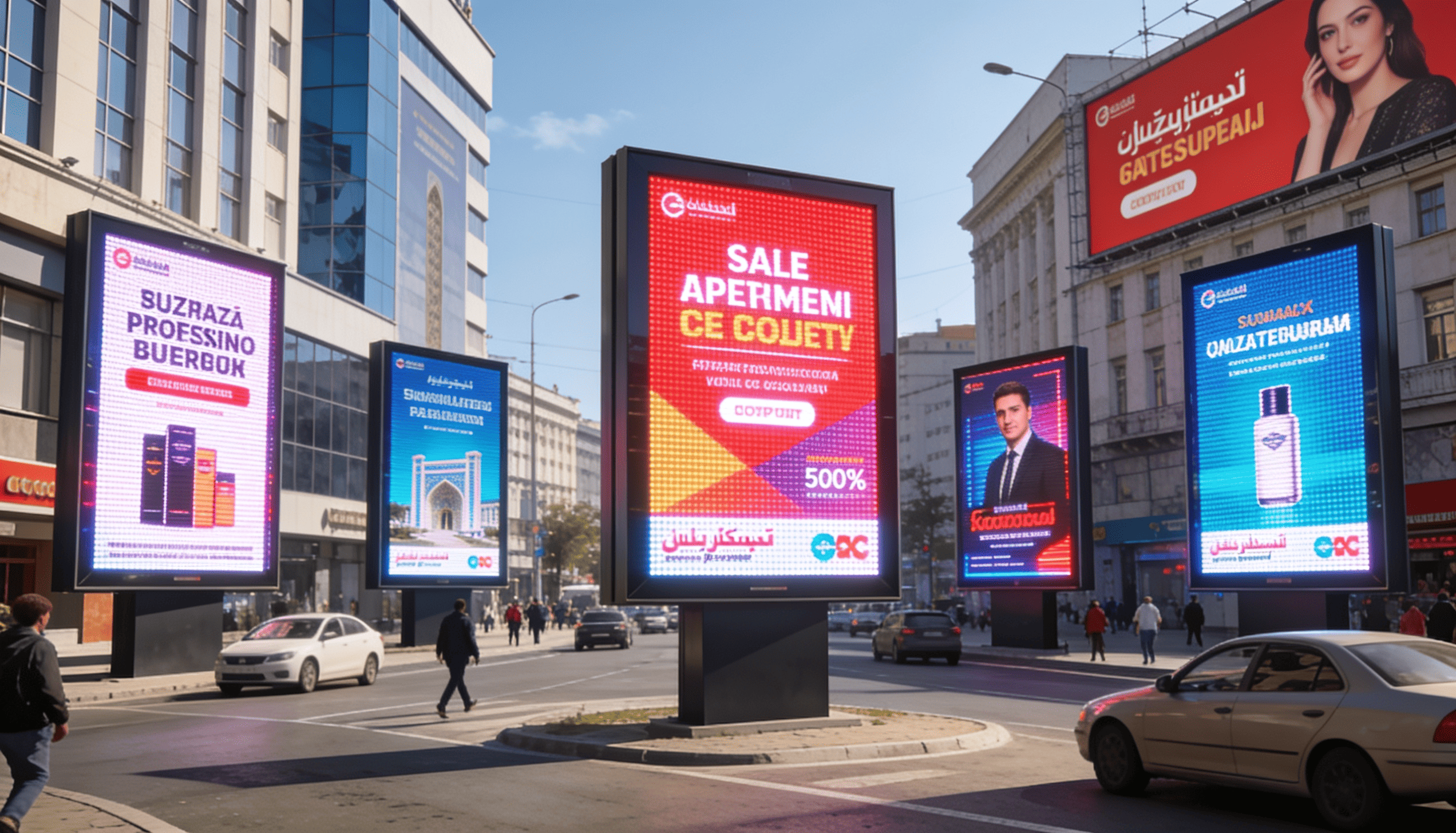 Топ-5 агентств наружной рекламы на LED-экранах в Узбекистане: DOOH тренды