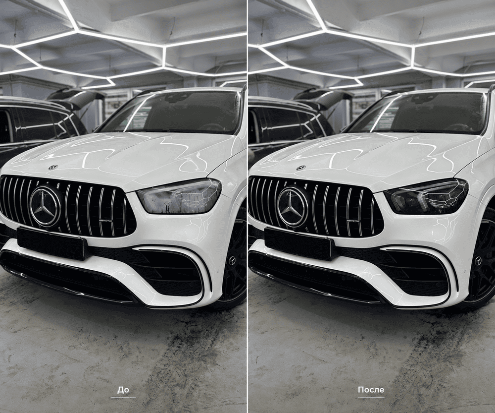 Фара Mercedes-Benz GLE W167 — результат устранения запотевания
