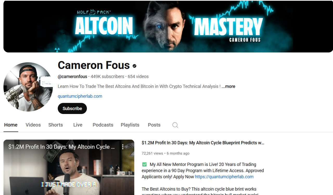 Cameron Fous – Popular Day Trading Channel