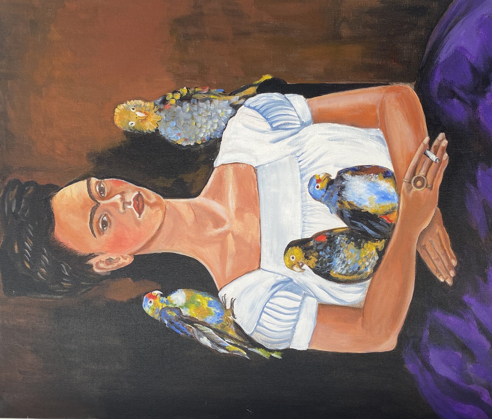 Фрида Кало картина я и Мои попугаи