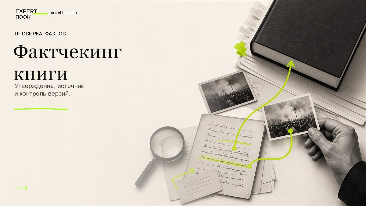 Обложка статьи «Фактчекинг книги: что и как проверять» — Expert Book