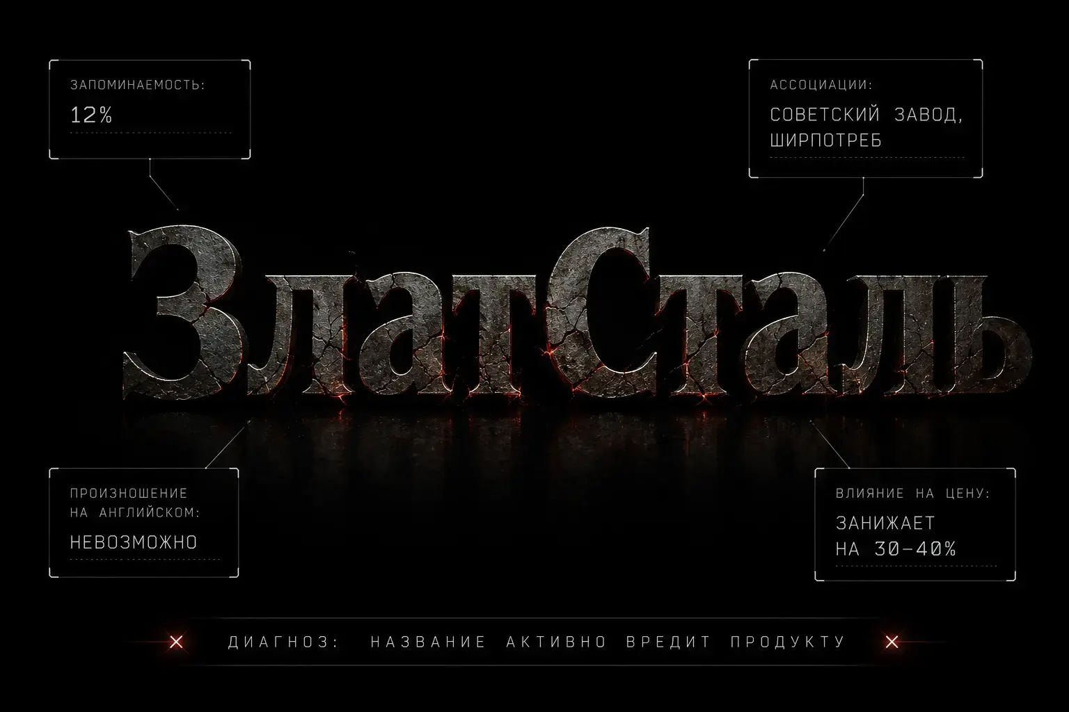 Название ЗлатСталь на фоне советского завода отвергнутый вариант который ассоциировался с ширпотребом