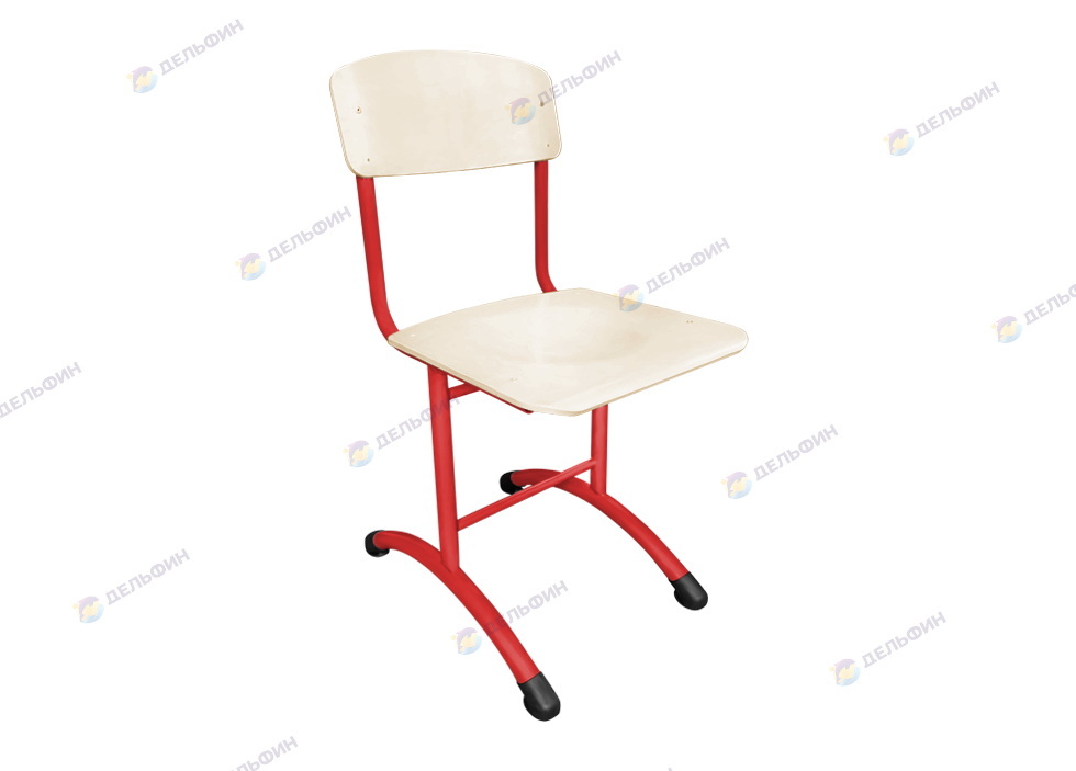 школьный стул регулируемый для старшеклассников сиденья и спинки фанера красный