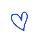 рукописная иконка сердце нарисованная синим карандашом