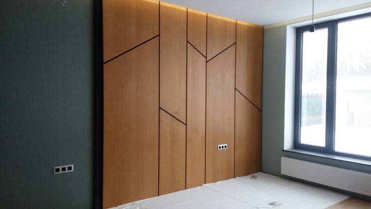 Собранные панели 2D из МДФ в шпоне дуб,