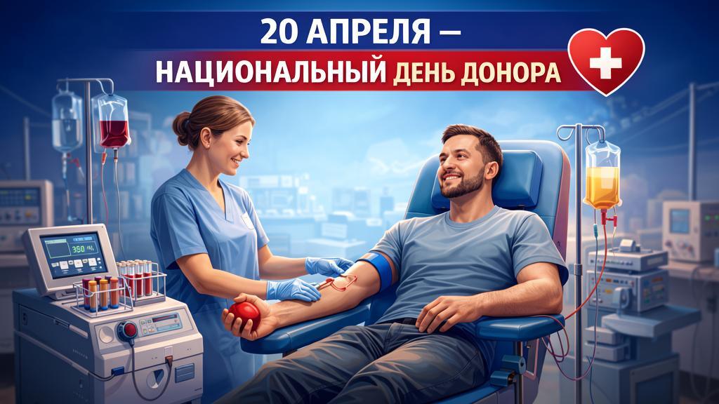 Донор сдаёт кровь в медицинском центре.