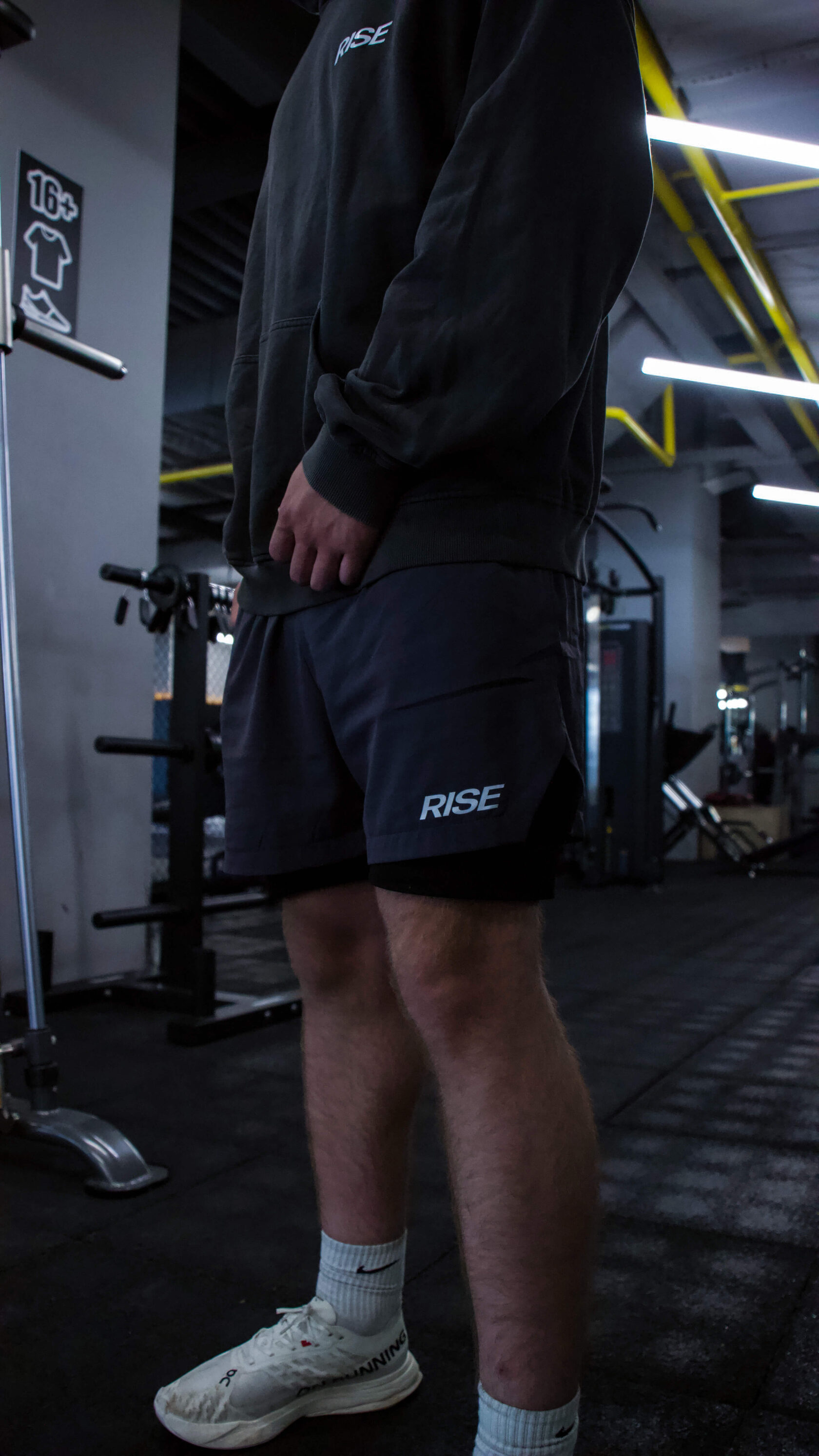 Шорты тренировочные Rise с тайцами мужские темно-серые