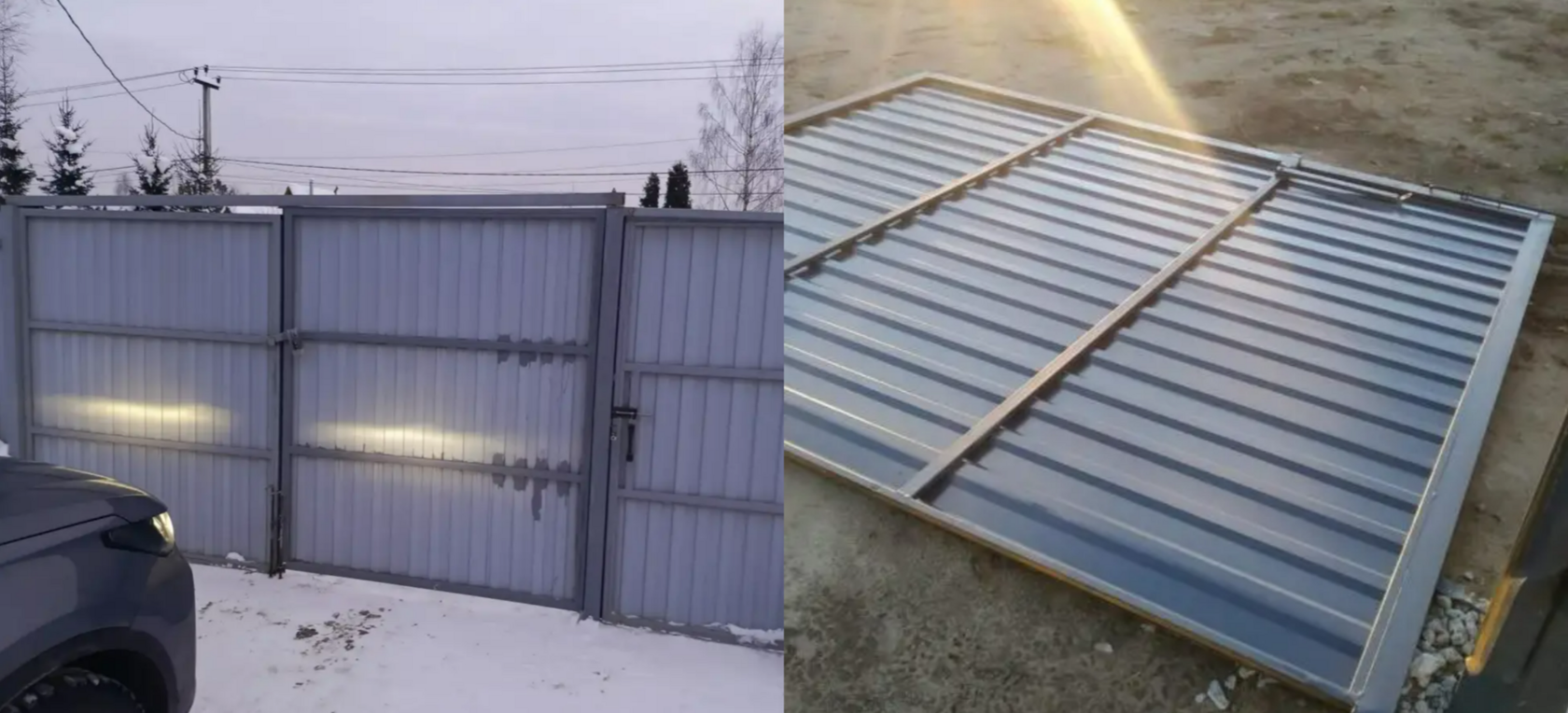 ворота и забор перекосило