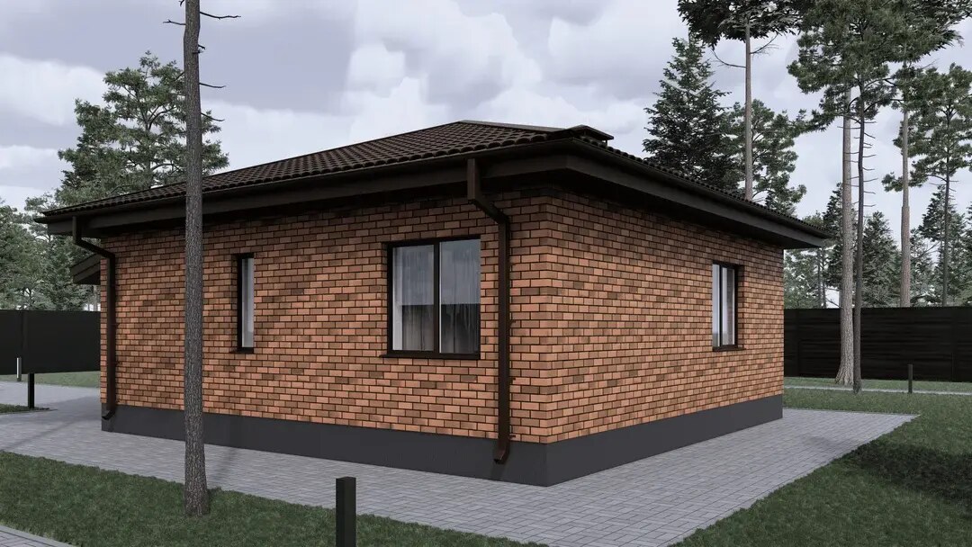 Проект Лесная гавань с террасой, визуализация 3