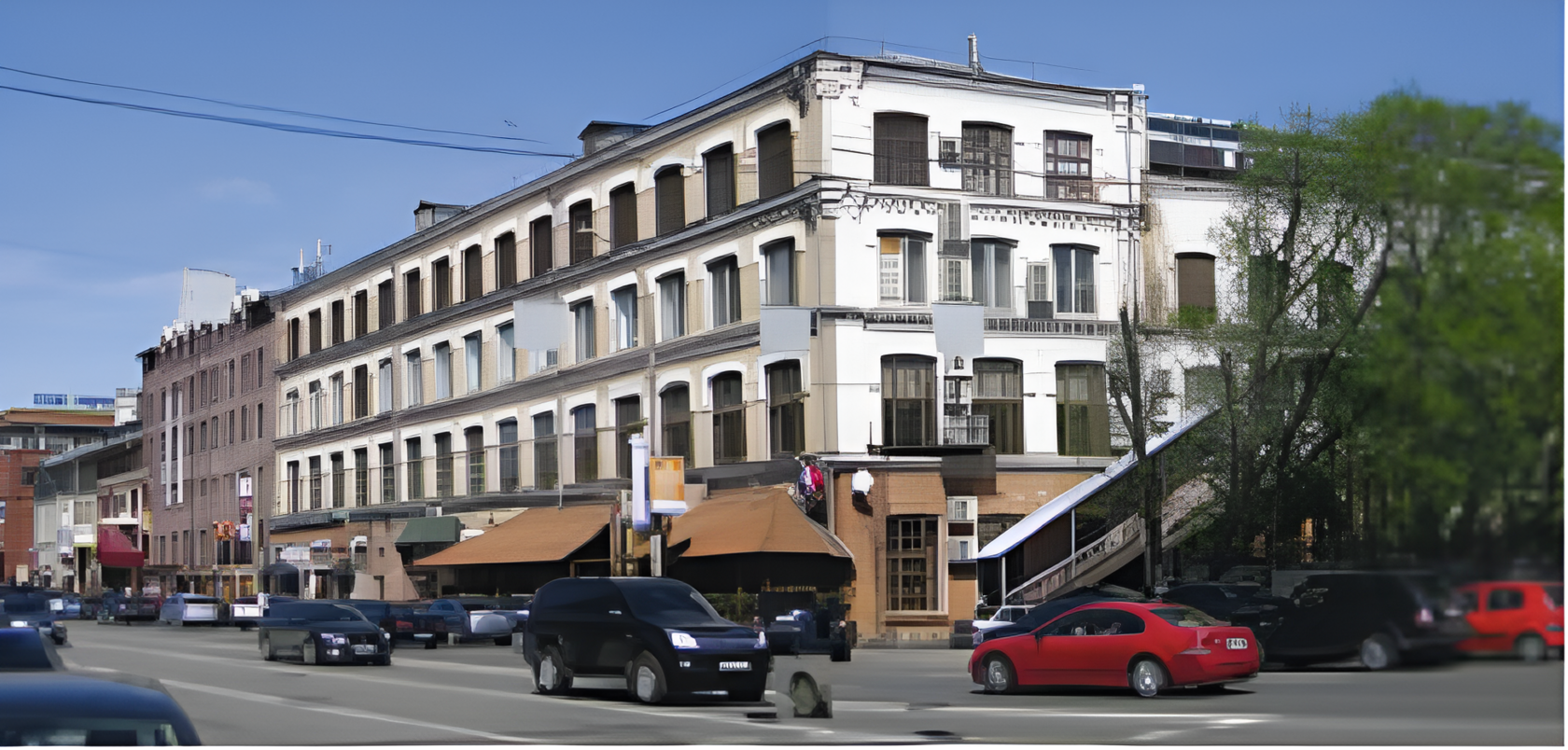 Territory of Trekhgornaya Manufactory Partnership. View from the street