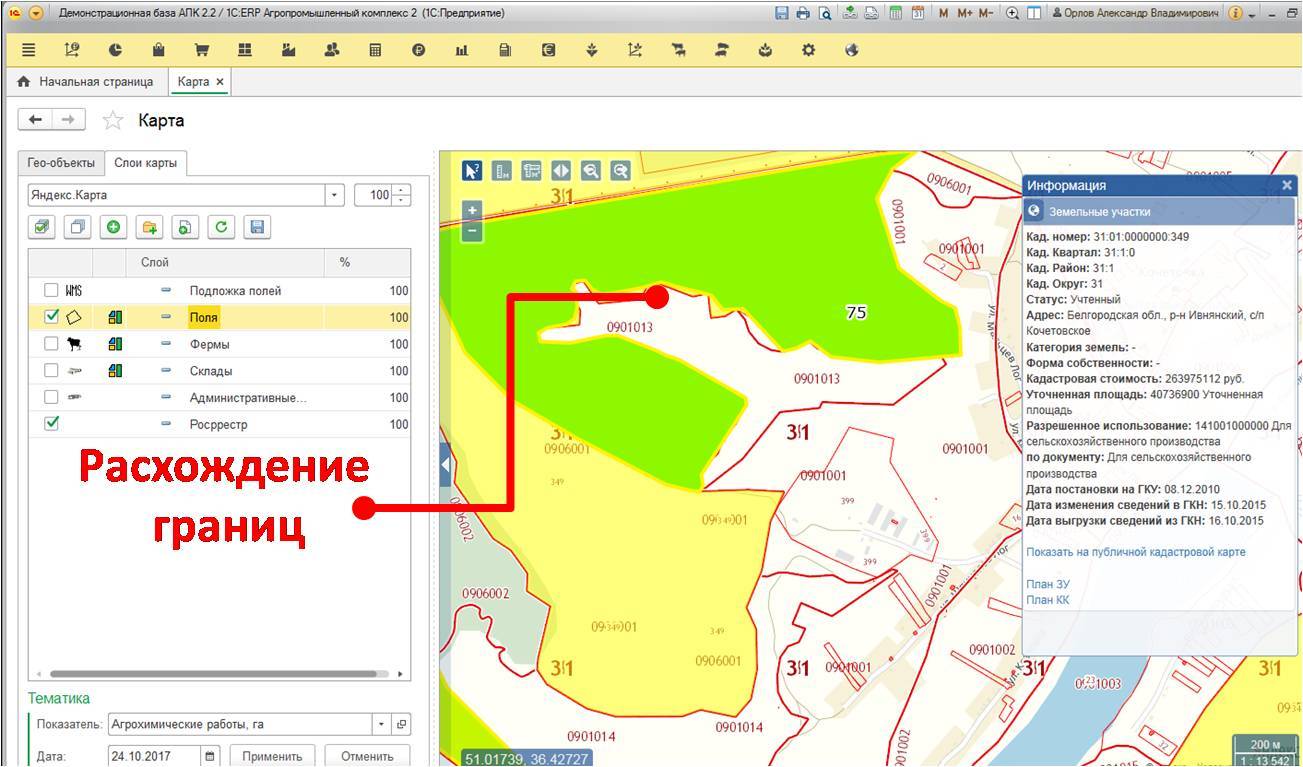 Кадастровая карта полей