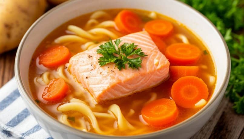 Суп из консервированной горбуши с вермишелью