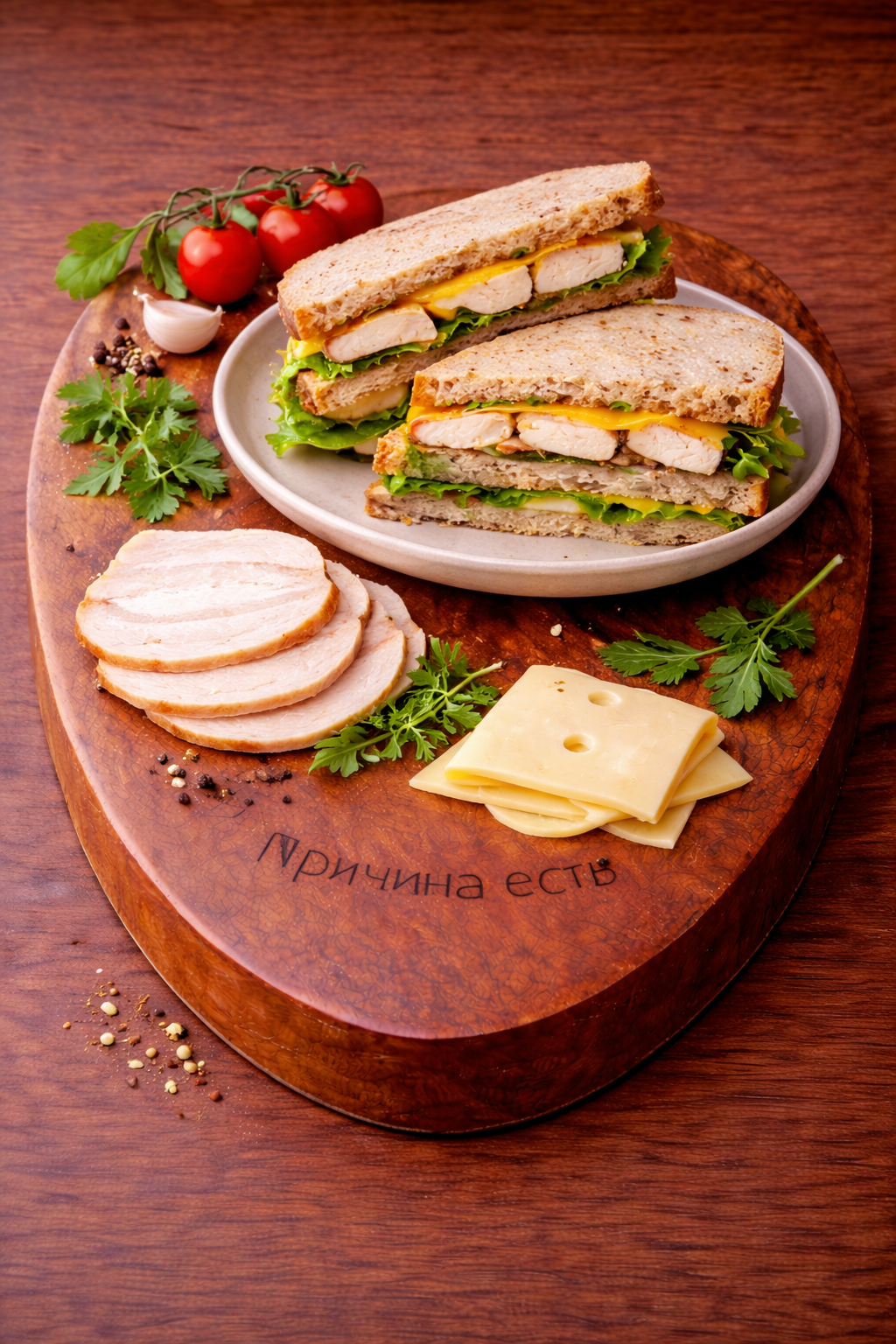 Сэндвич с курицей и сыром