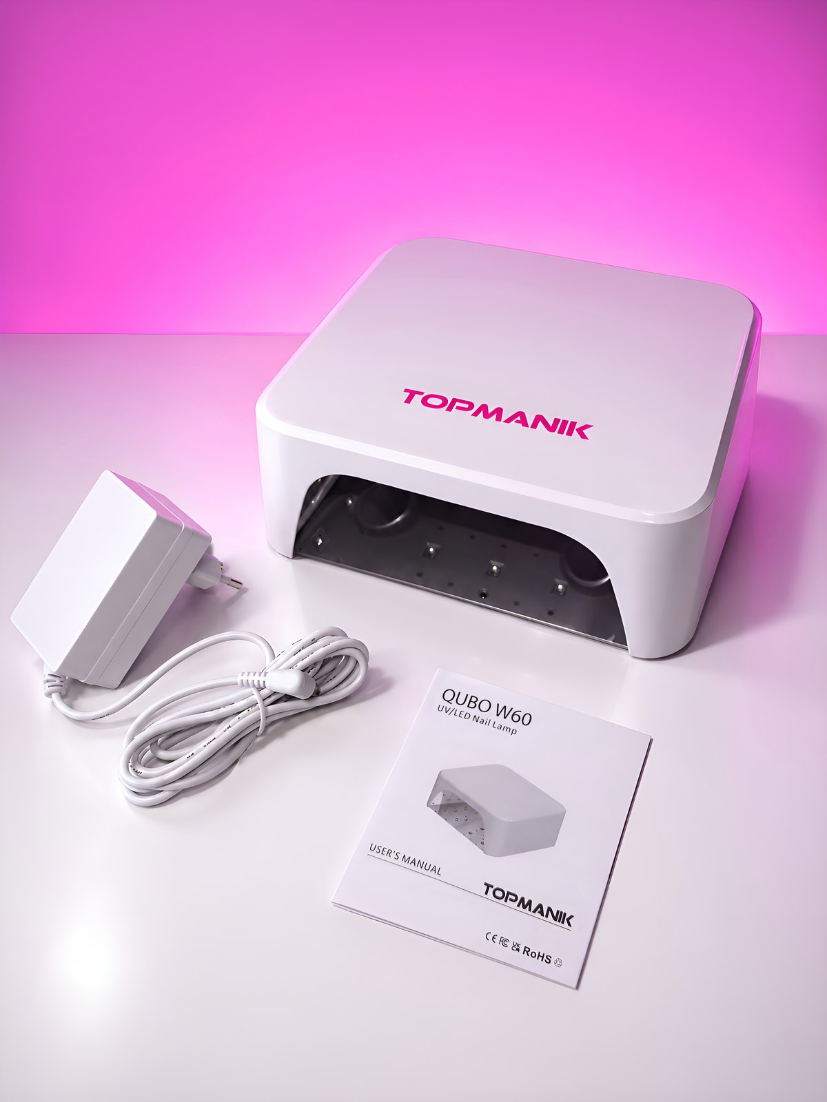 Комплект TOPMANIK QUBO 60W: лампа, блок питания с кабелем и инструкция