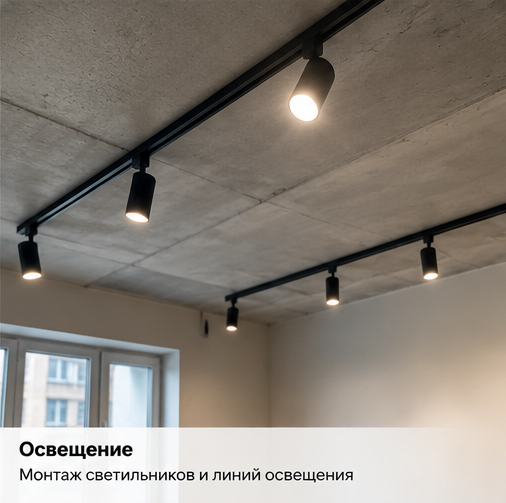 Монтаж и подключение освещения