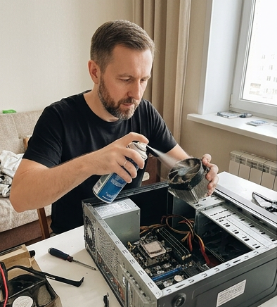 Чистка системного блока от пыли