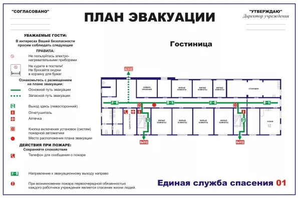 Секционные планы эвакуации следует разрабатывать