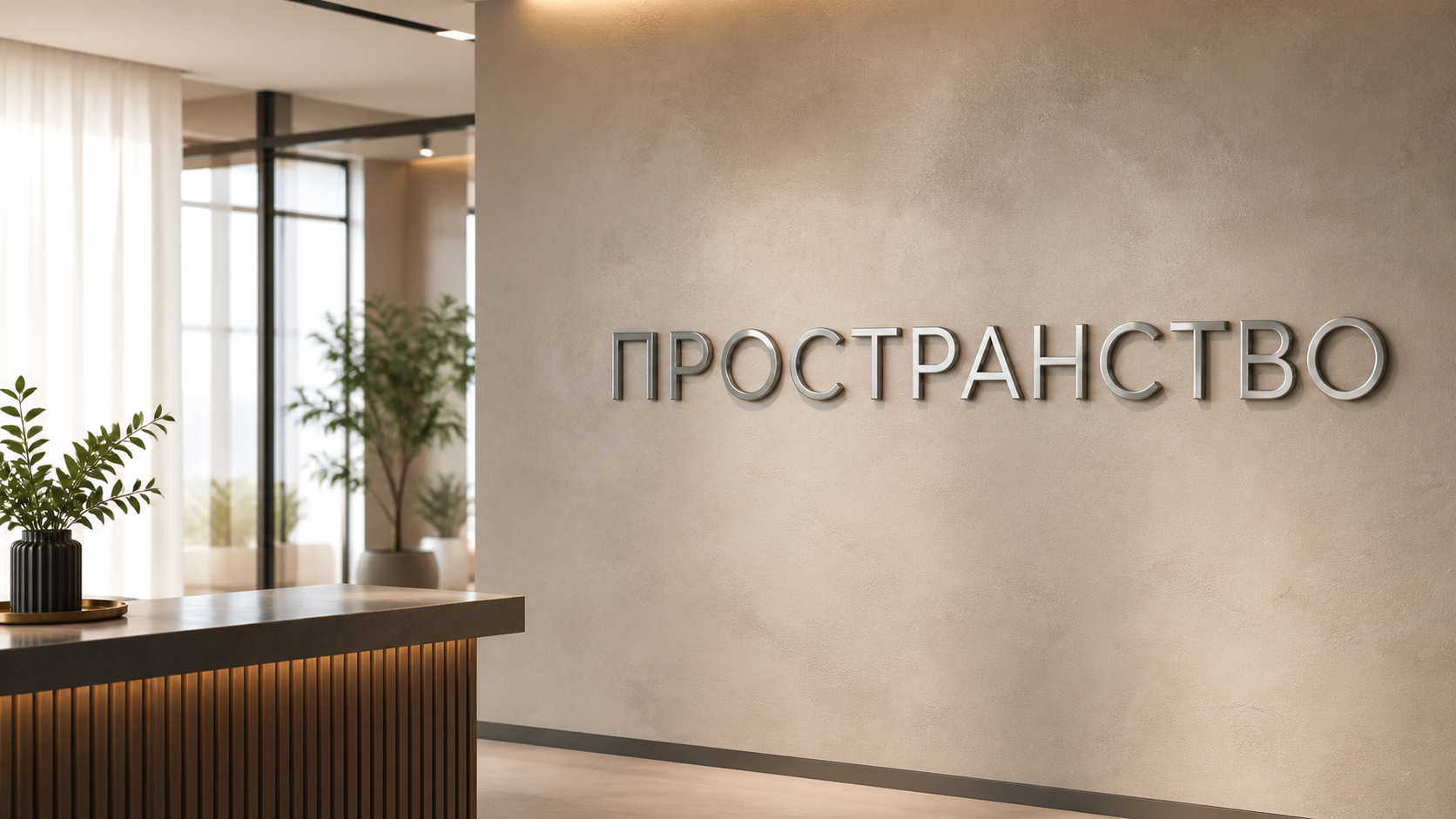 3D Рендер — интерьерные металлические буквы СТУДИЯ