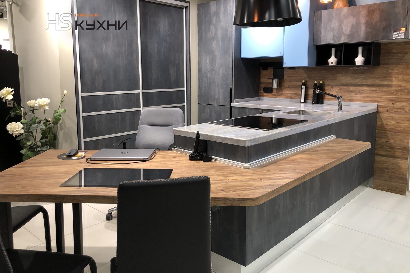 угловая кухня из МДФ в пленке ПВХ