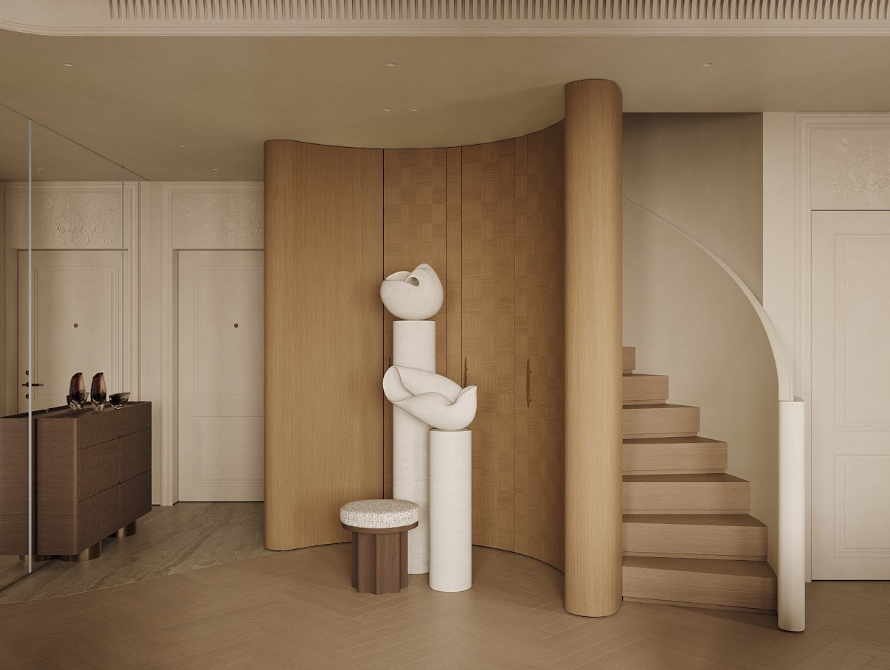 дерево в интерьере дома проекта студии P.S. Interior