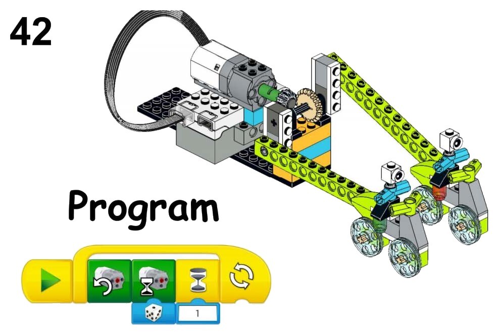 Программа для модели «Гонка» в блоках WeDo 2.0