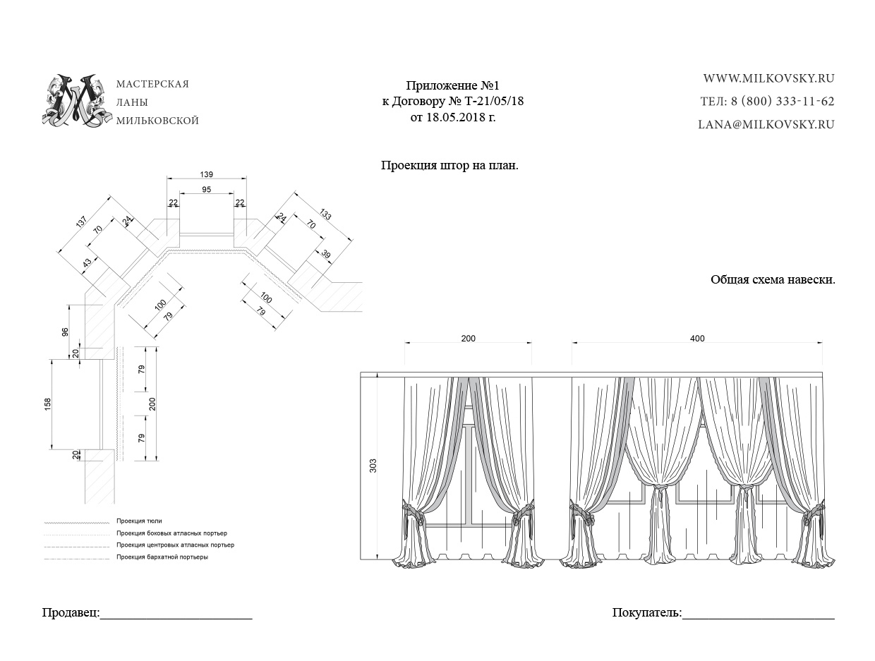 Шторы в плане dwg