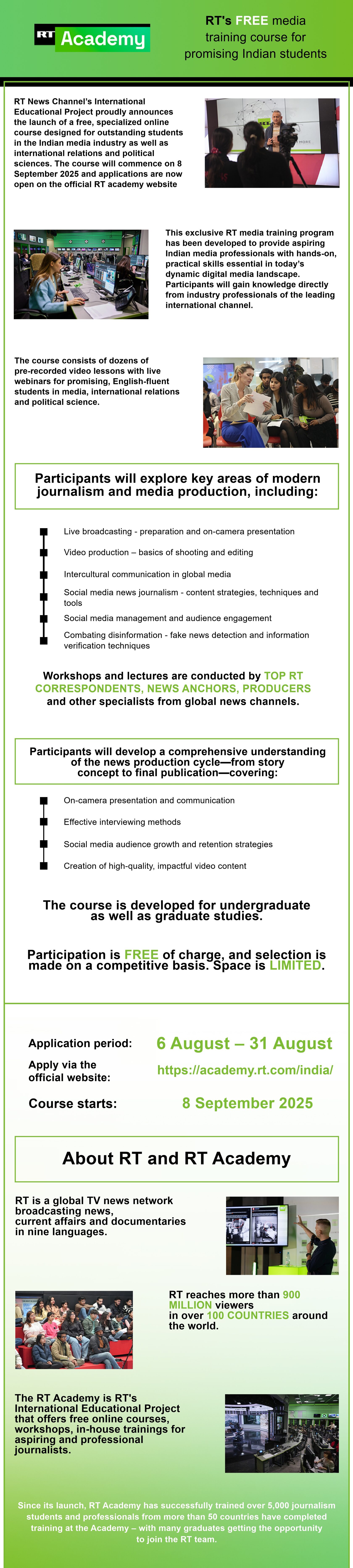 RT Academy's Program for Indian Students in Media Industry