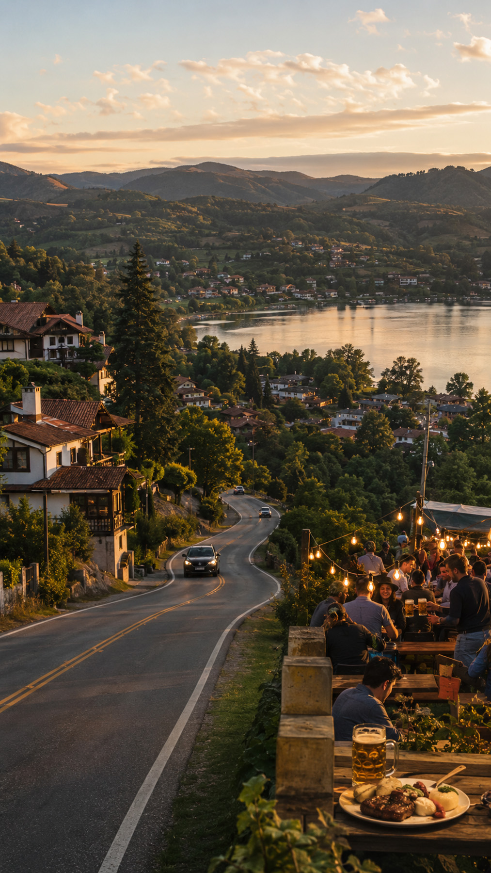 Mountain roads, lakes and Villa General Belgrano in Córdoba