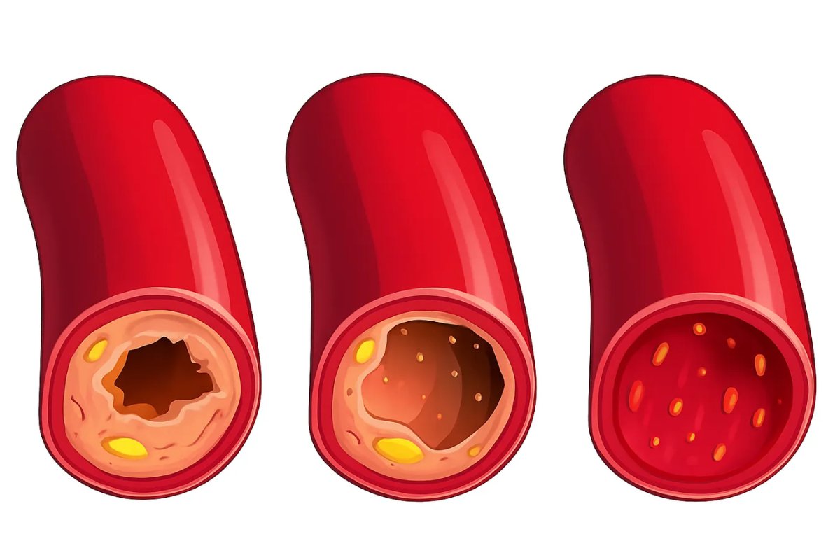 Cholesterol plaque progression in arteries