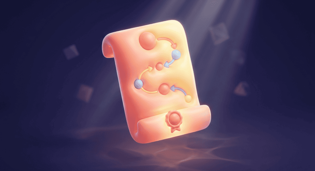 Иллюстрация длинной вертикальной веб-страницы, свёрнутой в ленту